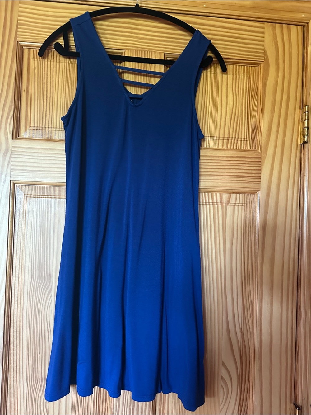 Maurice’s Classic V-Neck Sleeveless Swing Dress in Royal Blue size S